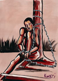 A slave under punishment (Just because He refuse to be called by an English name)